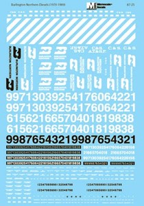 Microscale 87-25 HO Burlington Northern Diesel Locomotive Waterslide Decals - Gr&hellip;