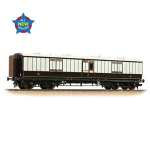 Coaches Passenger Cars: Bachmann Branchline [OO] 39-890 LNWR 50ft Arc Roof Full Brake in LNWR Dark Claret & White