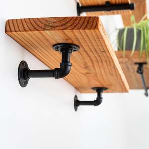 Shelves: Rustic Pipe Bracket Shelf 60cm