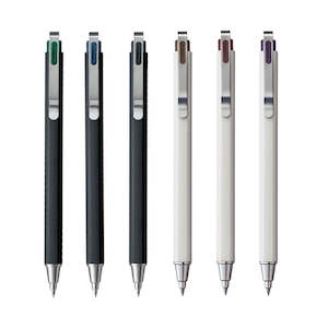 Gel Pens: Sakura Ballsign iD PLUS Gel Pen - 0.5 mm - Black Matte / White Metal