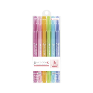 Tombow Play Color K Double-sided Marker Set - 0.3 mm/0.8 mm - 6 Pastel Color Set