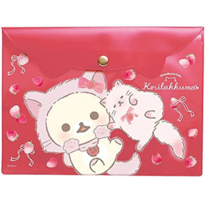 San-X A5 Size Case - Korilakkuma and Strawberry Cat A