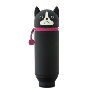 Pencil Cases: Lihit Lab Smart Fit Punilabo Stand Pencil Case - Boston Terrier