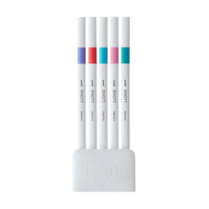 Uni EMOTT Bleeding Resistant Fineliner - 0.4 mm - 5 Color Set No.5 Candy Pop
