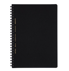 Kokuyo BUSINESS Soft Ring Notebook - Black - Tear Off - Thicker 70 sheets - A5 - 5mm Grid