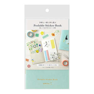 Notebooks Planners: Midori Peelable Sticker Book with Pocket - Sticker Release Paper - Mint Blue