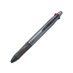 Pilot 4+1 WOOD (Acroball Smooth 0.7 Ballpoint +0.5 Mechanical) Wooden Grip Multi Pen - Grey