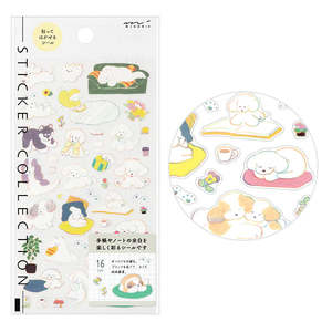 Decoration Stickers: Midori Diary Sticker - Dog Pattern - Medium