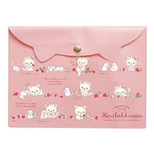San-X A5 Size Case - Korilakkuma and Strawberry Cat B