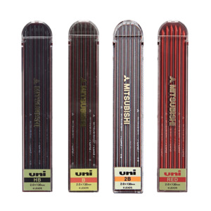 Pencil Leads: Uni Mitsubishi 2 mm Lead Refill - Pack of 6