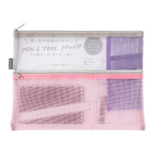 Midori Pen & Tool Pouch - B5 - Mesh Pink