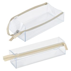 Pencil Cases: Kokuyo C2 Clear Pen Case - Latte Beige