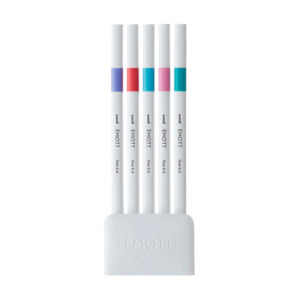 Uni EMOTT Bleeding Resistant Fineliner - 0.4 mm - 5 Color Set No.5 Candy Pop
