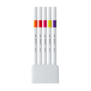 Uni EMOTT Bleeding Resistant Fineliner - 0.4 mm - 5 Color Set No.2 Passion