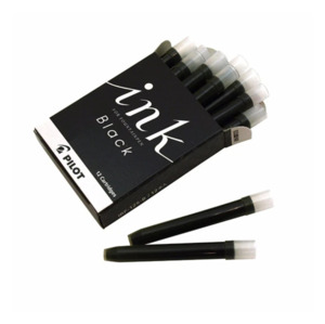 Pilot IRF-12S Ink Cartridge - 12 Cartridges - Black Ink