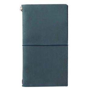 Blank Notebooks: Traveler's Company Notebook Starter Kit - Blue Leather - Regular Size - Blank