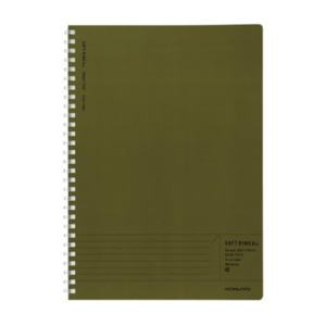 Kokuyo Soft Ring Biz Edge Title Notebook - Olive Green - 40 sheets - Slim B5 - 6mm Lined