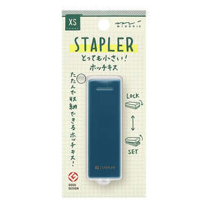 Midori XS Compact Stapler - No.10 - Navy A - Package Tear in Circled Area