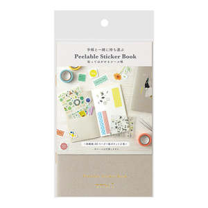 Midori Peelable Sticker Book with Pocket - Sticker Release Paper - Gray