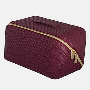 Tonic Beauty Bag - Herringbone - Plum - Large