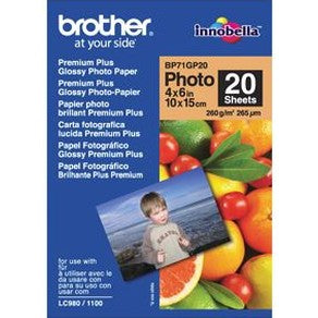 Photo Video: Brother BP71GP20 6x4 Premium Glossy Photo Paper 260GSM 20 Sheets
