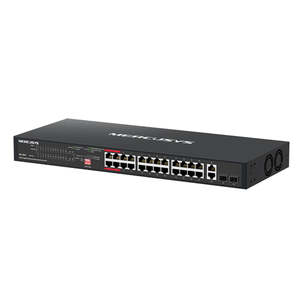 Networking: Mercusys MS128GP 28 Port Gigabit Switch Steel Case 24x PoE+