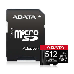 ADATA High Endurance microSDXC UHS-I U3 A2 V30 Card with Adapter 512GB