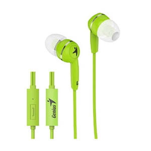 Genius: Genius HS-M320 Green In-Ear Headphones with Inline Mic