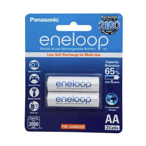 Panasonic: Panasonic Eneloop AA 2000mAh Rechargeable Batteries 2 Pack