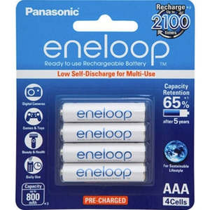 Panasonic Eneloop AAA 800mAh Rechargeable Batteries 4 Pack