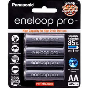 Panasonic Eneloop PRO AA 2500mAh Rechargeable Batteries 4 Pack
