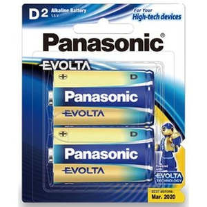 Panasonic: Panasonic Evolta D Alkaline Battery 2 Pack