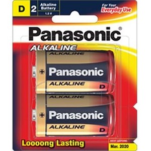 Panasonic: Panasonic D Alkaline Battery 2 Pack