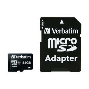 Verbatim Premium microSDXC Class 10 UHS-I Card 64GB with Adapter