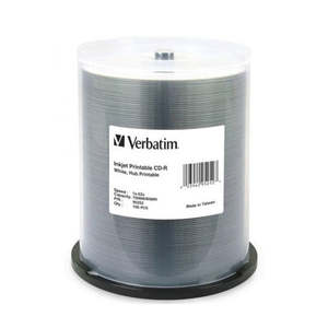 Verbatim: Verbatim CD-R 700MB 52x White Printable 100 Pack on Spindle
