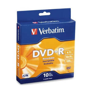 Verbatim: Verbatim DVD-R 4.7GB 16x 10 Pack on Spindle