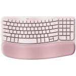 Pc Peripherals: Logitech Wave Keys Wireless Ergonomic Keyboard - Rose