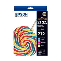 Epson 212XL BK + 212 C/M/Y 4 Ink Cartridge Value Pack