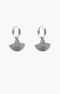 Antler: Antler Silver Fan Huggie Earring