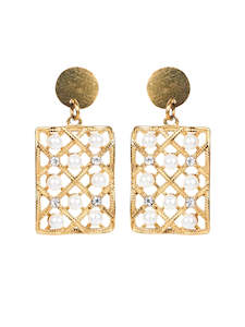 Except Knitwear: eb&ive Ivy Pearl Earring - Square