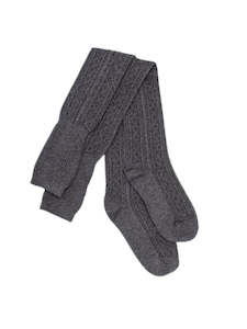 Socks: Antler High Sock - Cable Grey