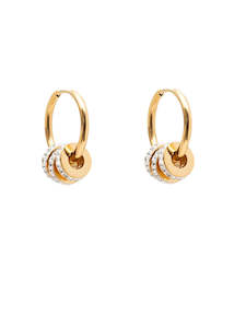 Antler Runaway Hoop Earring - Diamante Rings Gold