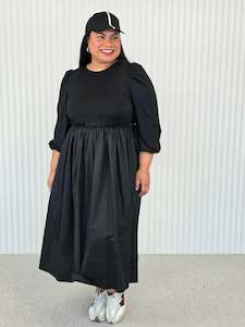 Santorini Dress - Black Long Sleeves