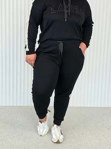 Under 70: Plush Trackie - Mocha Stripe