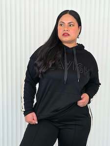 Plush Hoodie - Mocha Stripe