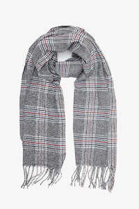 Isla Maree 1: Antler Check Scarf - Grey Ember