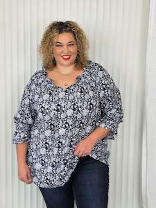 Isla Maree 1: Sophia Blouse - Black Marigold