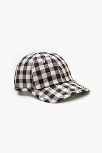 Hats: Gingham Cap - Black