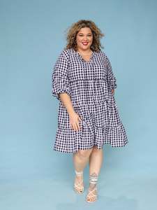 Except Knitwear: Cinta Dress - Black & White Gingham