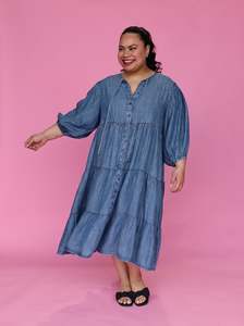 Isla Maree 1: Laura Midi Dress - Chambray